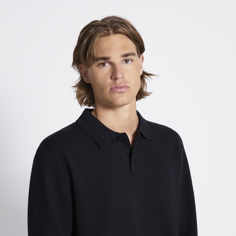 Knitted polo shirt "Ross" Black